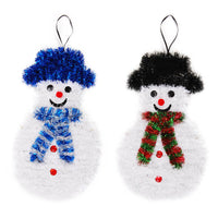 12.9" X 7.2" Tinsel Snowman Hanging Decoration, 2 Colors