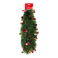 8Ft Green Garland With Colored Circle Icons, 1 Design
