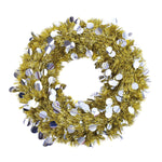 Christmas-18" Tinsel Wreath With Die Cut Circles, 3 Colors