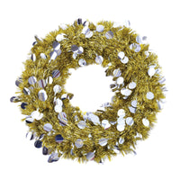 Christmas-18" Tinsel Wreath With Die Cut Circles, 3 Colors