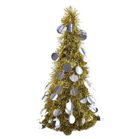 Christmas-15" Tinsel Tree With Die Cut Circles, 3 Colors