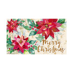 Traditional Christmas Welcome Poinsettia Door Mat, 29.9"X 17.7"X 0.16", 2 Designs