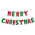 14Pc Set Merry Christmas Balloon Banner, 16"H X 12'L,