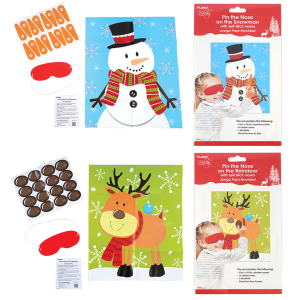 Christmas Pin The Nose On The Holiday Character Game, 2 Assortments