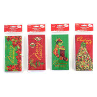 5Ct Christmas Money Card Holders With Hot Stamping, 4 Designs