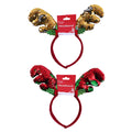 10.5" Christmas Reversible Sequin Reindeer Antler Headband, 2 Designs
