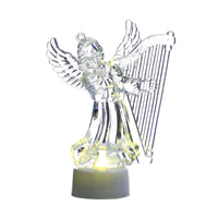 4.5" Christmas Led Angels In Display, 2 Designs