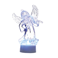 4.5" Christmas Led Angels In Display, 2 Designs