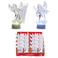 4.5" Christmas Led Angels In Display, 2 Designs
