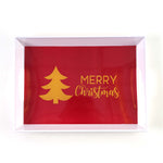 Christmas Handle Serving Tray With Hot Stamping 15.3" X 11.5", 2 Designs