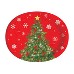 12Ct 12.25" Christmas Oval Paper Plates, 2 Designs