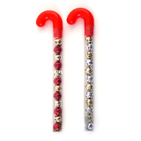 12Ct 30Mm Christmas Bells In An Acetate Candy Cane, 2 Assortments