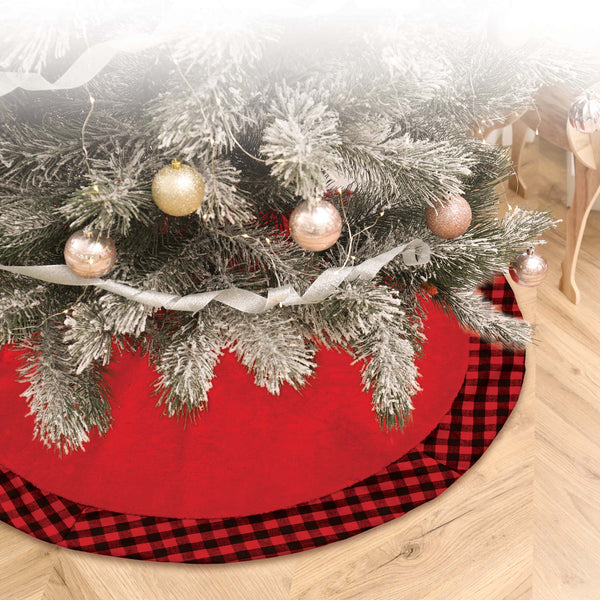 42" Christmas Buffalo Plaid Tree Skirt, 2 Assortments