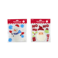 Christmas Santa/Snowman Window Gels With Glitter 7.5" X 7.5", 2 Designs