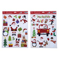 Christmas Whimsy Removable Clings With Glitter 16.5" X 11.75", 2 Designs