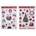 Christmas Traditional Removable Clings With Glitter 16.5" X 11.75", 2 Designs