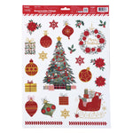 Christmas Traditional Removable Clings With Glitter 16.5" X 11.75", 2 Designs