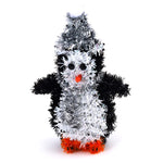 6.75" Christmas Penguin Tinsel Decoration, 2 Designs