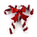 6.5" Christmas Double Candy Cane Tinsel Decoration, 2 Designs