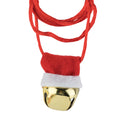 19" Christmas Necklace  With Bell On Hook In Pdq ,4 Colors