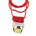 19" Christmas Necklace  With Bell On Hook In Pdq ,4 Colors