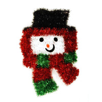 Christmas-19" Large Tinsel Snowman With Scarf 19" X 13"