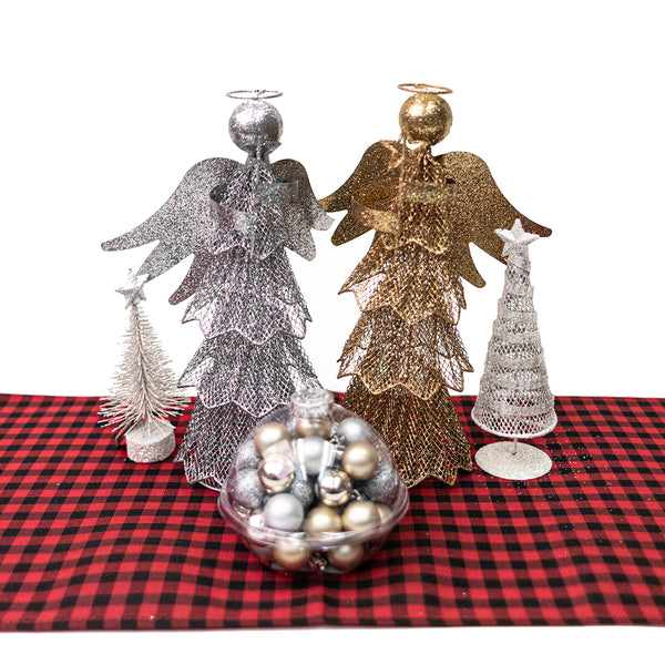 13" X 71" Plaid Table Runner With Tassel, 2 Designs