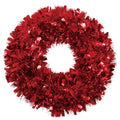 18" Dia Christmas Tinsel Wreath, 3 Colors