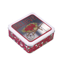 7"X 7"X 2.5" Tradtiional Tin Box With Pvc Window, 2 Designs